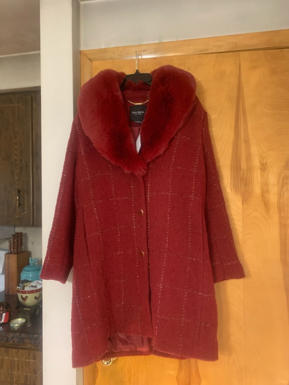 kate spade Red coat with sparkle - Picture 10 of 14